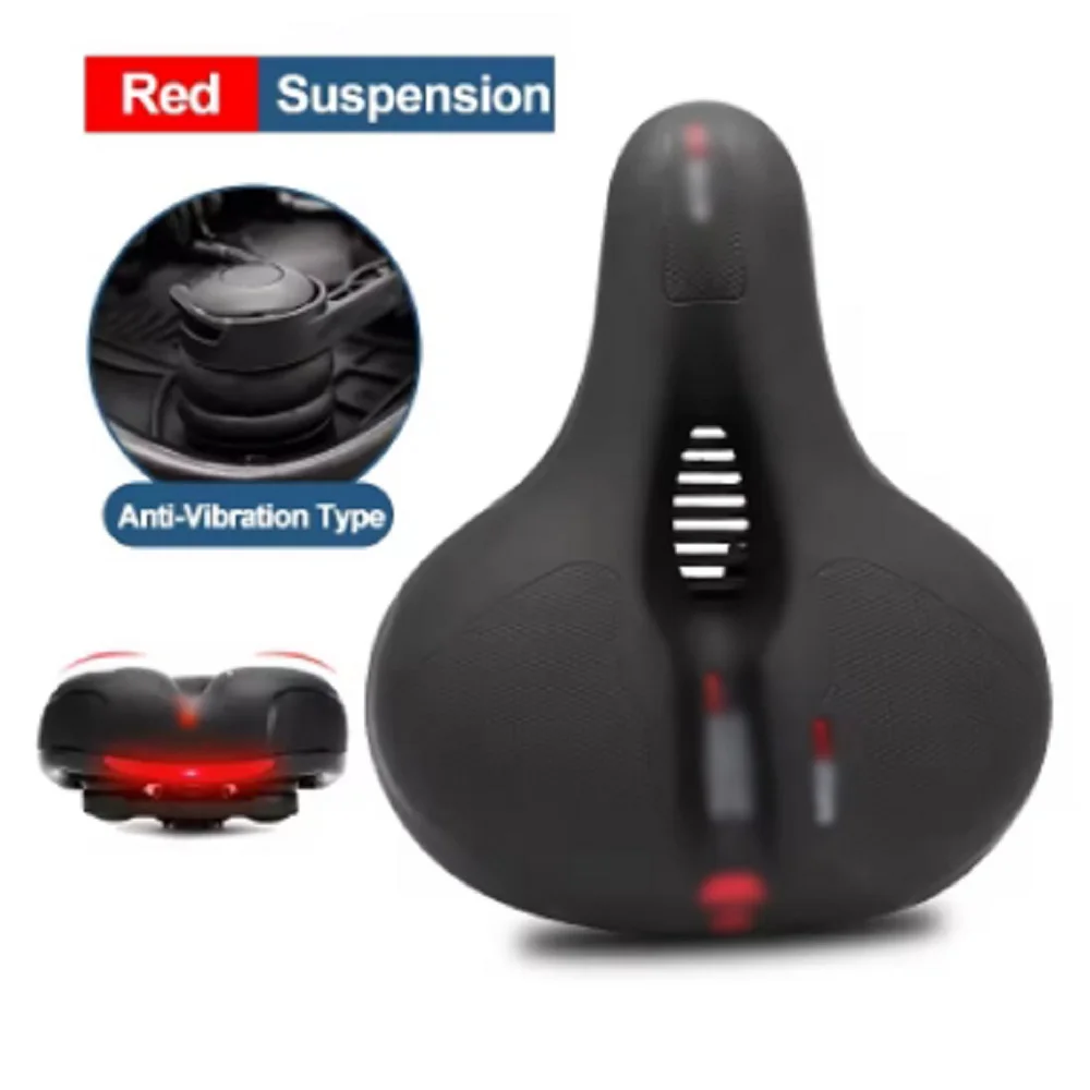 Reflective Shock Absorbing Hollow Bike Saddle MTB Bicycle Seat Breathable Rainproof Cycling Road Mountain Cycling Accessory