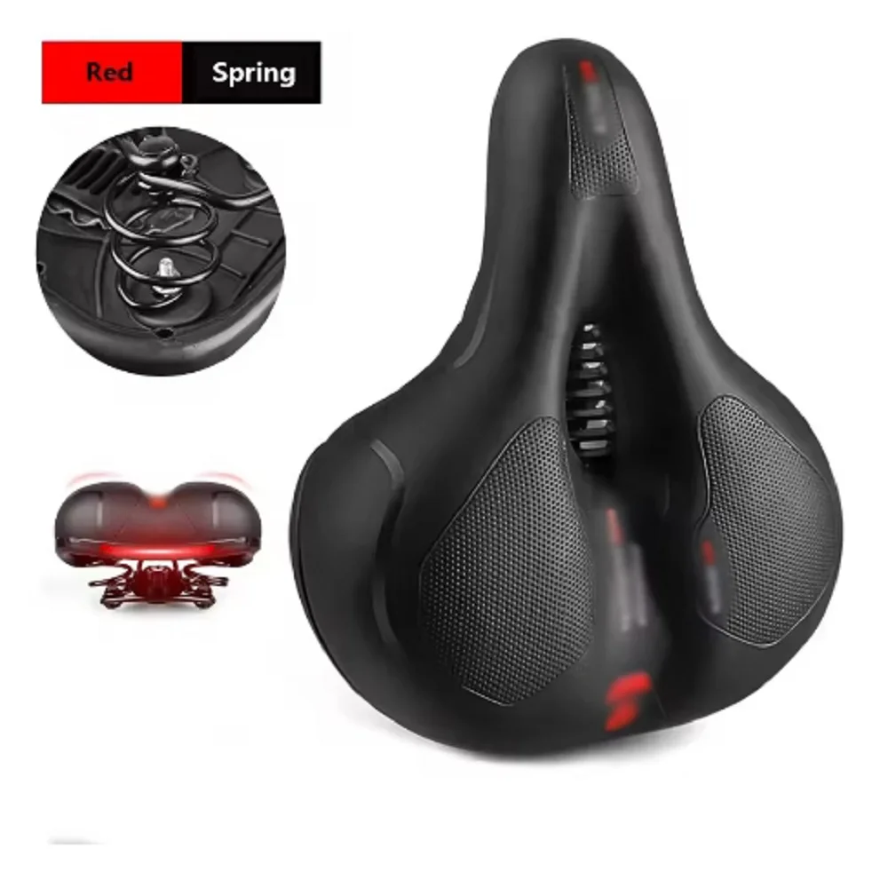 Reflective Shock Absorbing Hollow Bike Saddle MTB Bicycle Seat Breathable Rainproof Cycling Road Mountain Cycling Accessory