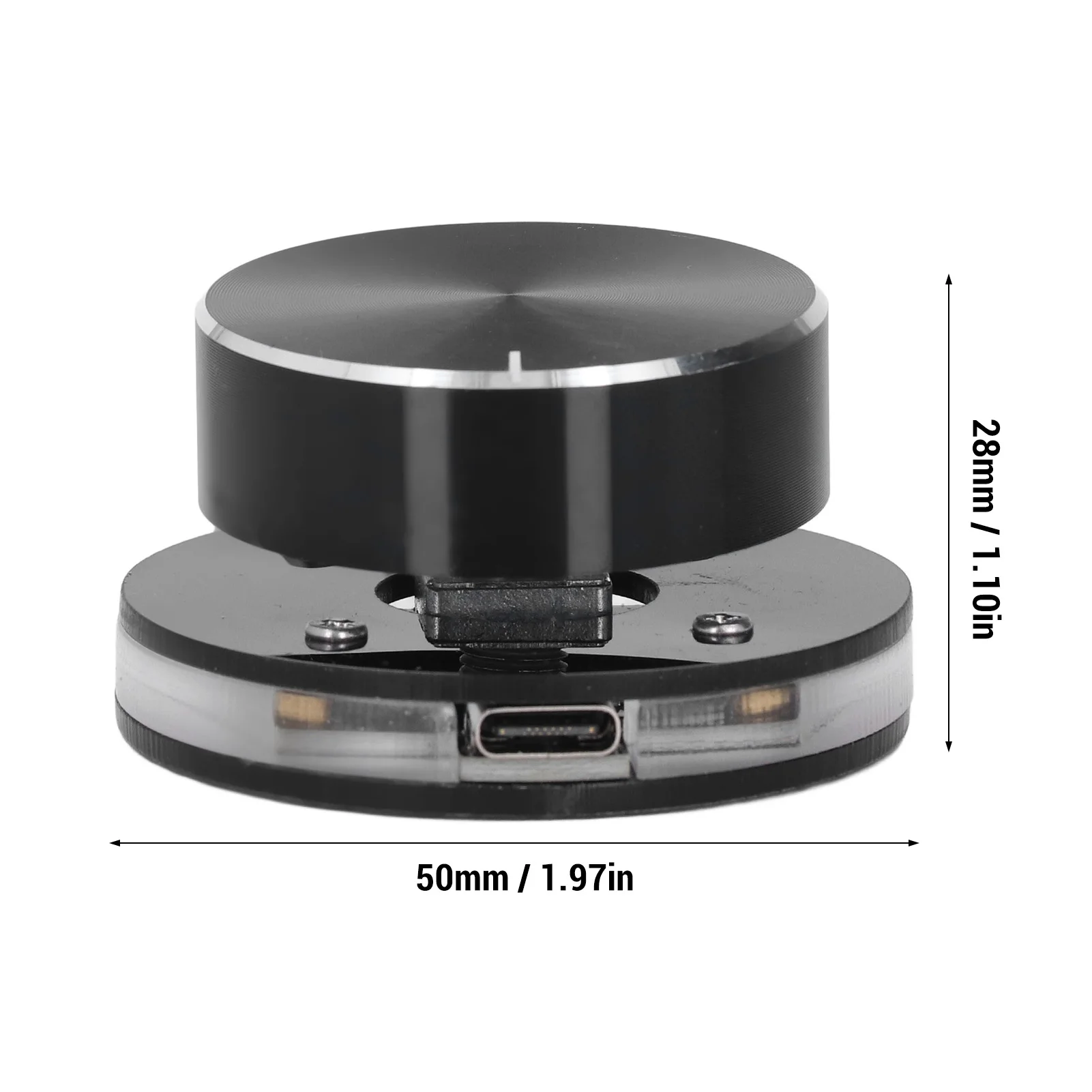 USB Volume Controller Knob for Android System PC Multimedia Type C External Media Adjustment Controller with RGB Light