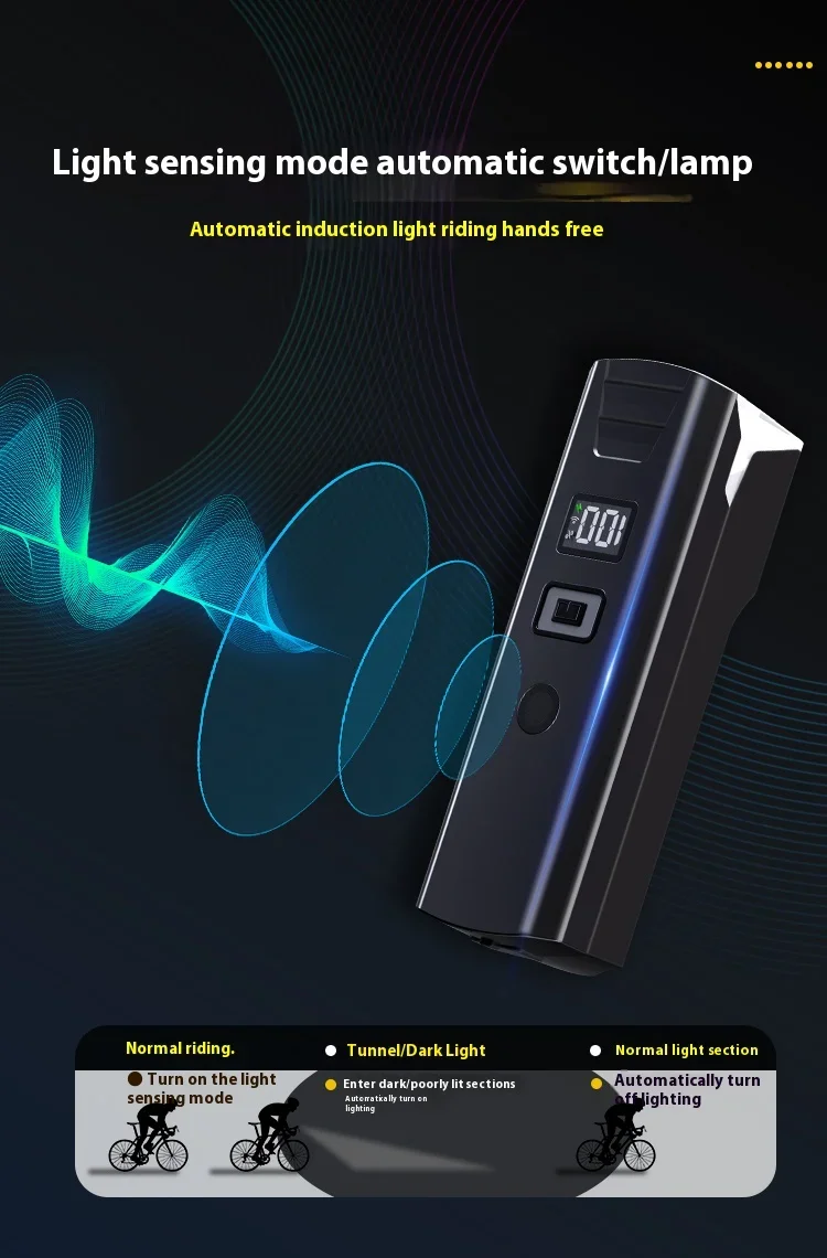 Bicycle Light Portable Bike Light IPX6 Flashlight Aluminum Front Lamp Type-C Charging MTB Road Cycling Highlight