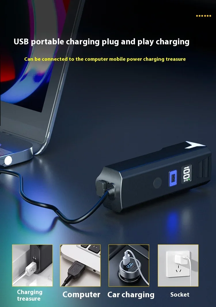 Bicycle Light Portable Bike Light IPX6 Flashlight Aluminum Front Lamp Type-C Charging MTB Road Cycling Highlight
