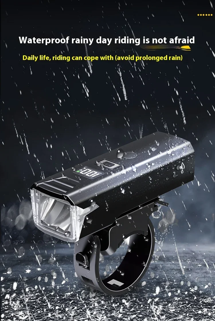 Bicycle Light Portable Bike Light IPX6 Flashlight Aluminum Front Lamp Type-C Charging MTB Road Cycling Highlight