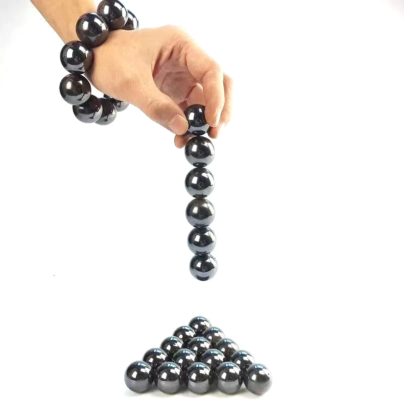 Factory Outlet Magnet Ball Black Sphere Ferrite Magnetic Ball Magnetic Palm Stone Bracelet Beads Polishing Ball Game Men Jewelry