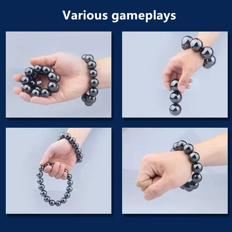 Factory Outlet Magnet Ball Black Sphere Ferrite Magnetic Ball Magnetic Palm Stone Bracelet Beads Polishing Ball Game Men Jewelry