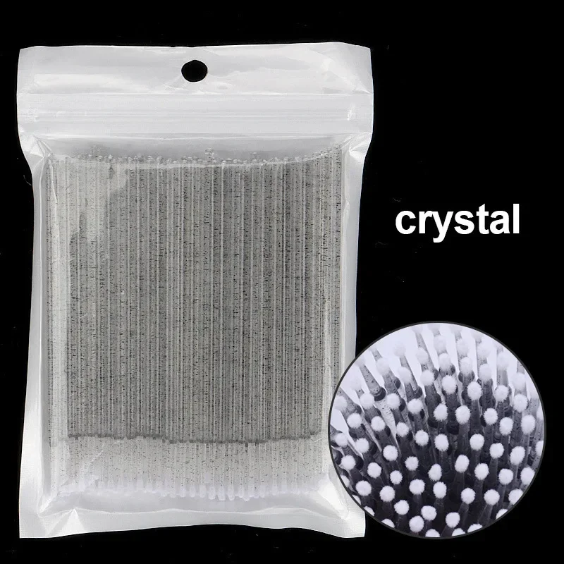 500/1000PCS Eyelash Cleaning Brush Highly Colorful Beauty Makeup Clean Remover Tool Wholesaler Crystal Brush Eyelash Micro Brush