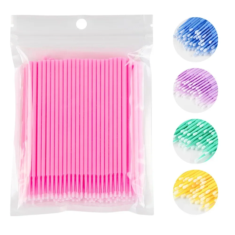 500/1000PCS Eyelash Cleaning Brush Highly Colorful Beauty Makeup Clean Remover Tool Wholesaler Crystal Brush Eyelash Micro Brush