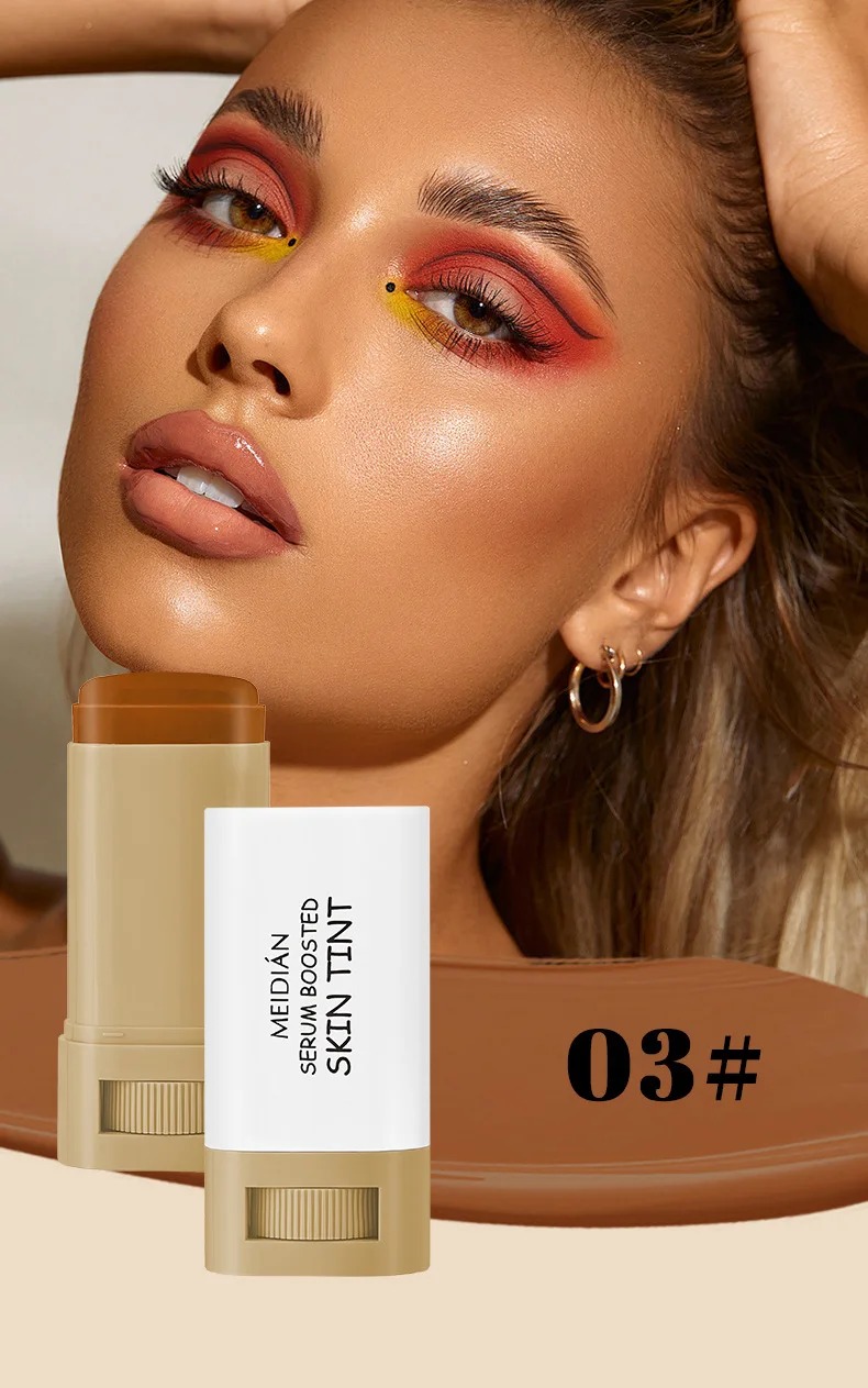Foundation Stick Balm Serum Boosted Skin Tint Foundation Stick Smooth Plumper Hight Coverage Bronze Foundation Stick Makeup