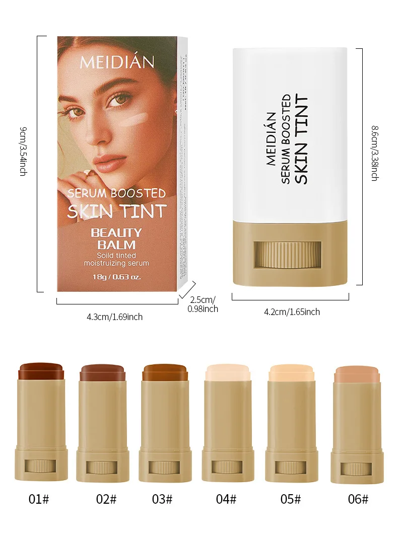 Foundation Stick Balm Serum Boosted Skin Tint Foundation Stick Smooth Plumper Hight Coverage Bronze Foundation Stick Makeup