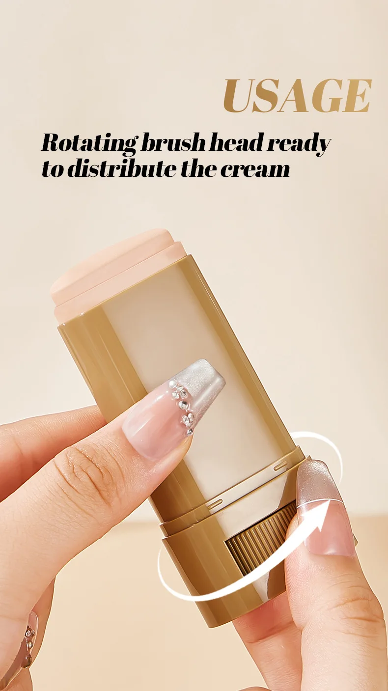Foundation Stick Balm Serum Boosted Skin Tint Foundation Stick Smooth Plumper Hight Coverage Bronze Foundation Stick Makeup