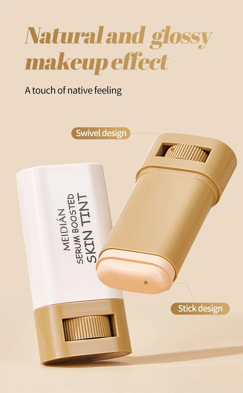Foundation Stick Balm Serum Boosted Skin Tint Foundation Stick Smooth Plumper Hight Coverage Bronze Foundation Stick Makeup
