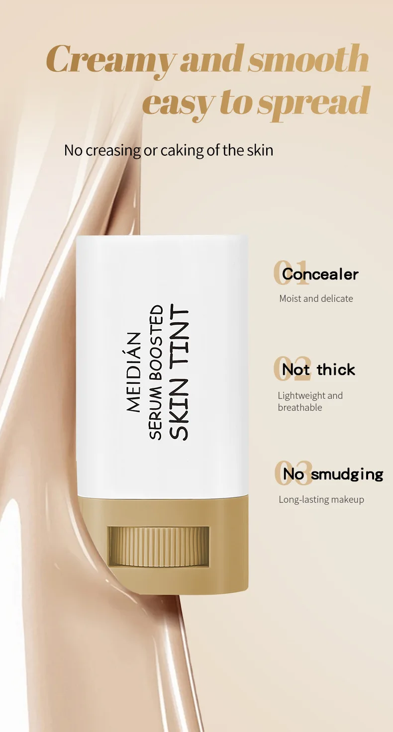 Foundation Stick Balm Serum Boosted Skin Tint Foundation Stick Smooth Plumper Hight Coverage Bronze Foundation Stick Makeup