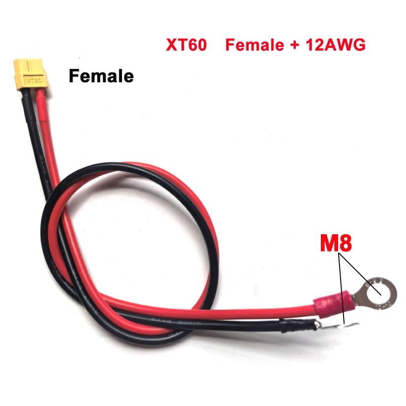 XT60 X90 to M8 O Ring Eyelet Battery Terminals Plug Connector Cable 10/12AWG Charger Side Power for RC Lipo Battery FPV Racing
