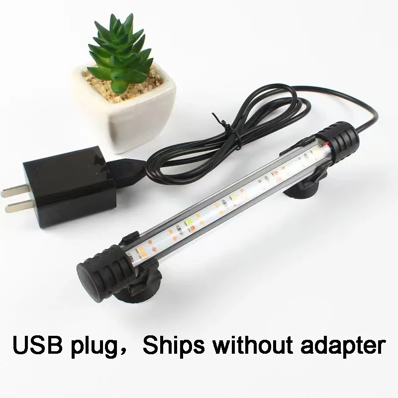 18-58cm USB Plug Aquarium Light LED Waterproof Fish Tank Light Underwater Lighting Submersible Lamp Plant Grow Lamp 110-240V