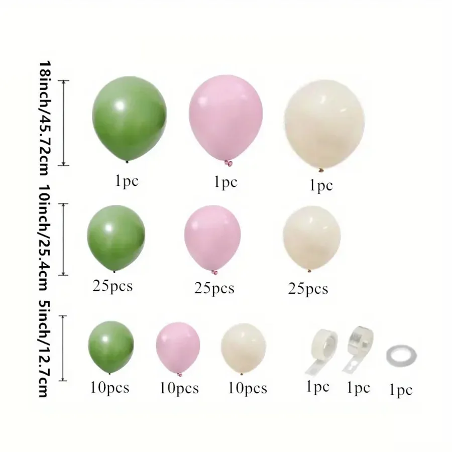 111pcs Avocado Green Sand White Pink Latex Balloons Garland Arch Kit for Birthday Wedding Baby shower Party Home Decor Supplies