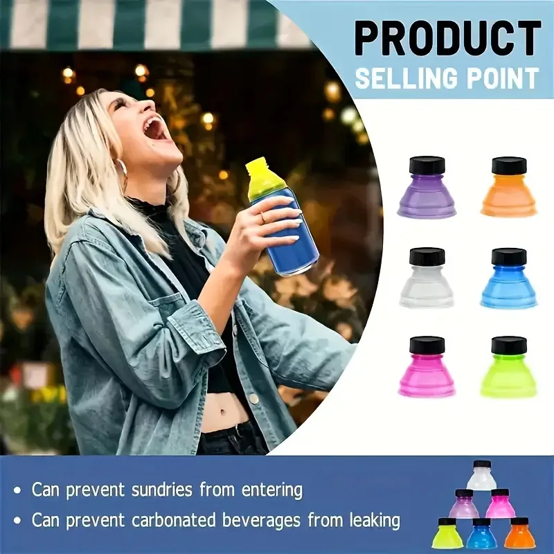 6pcs Reusable Plastic Beer Water Dispenser Lid Protector Caps Cover Bottle Top Soda Saver Can Cap Fashion Accessories
