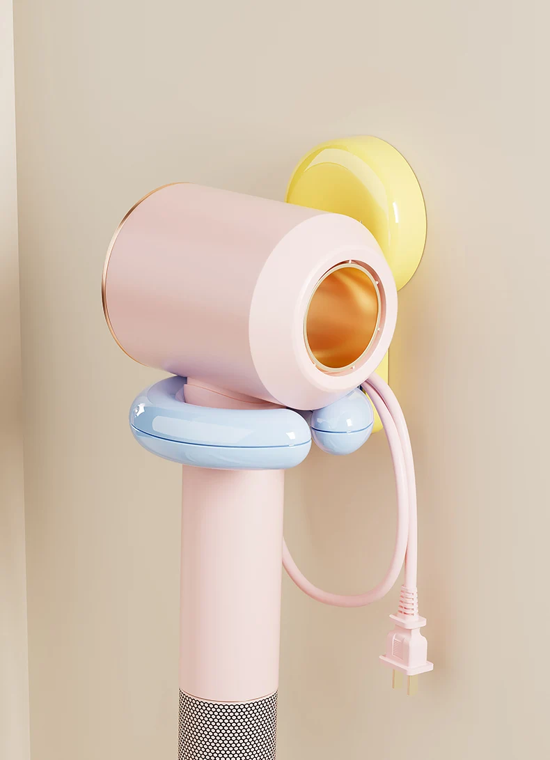 UFORU Wall-mounted Hair Dryer Shelf Household Bathroom Punch-free Portable Sucker Dopamine Organizer