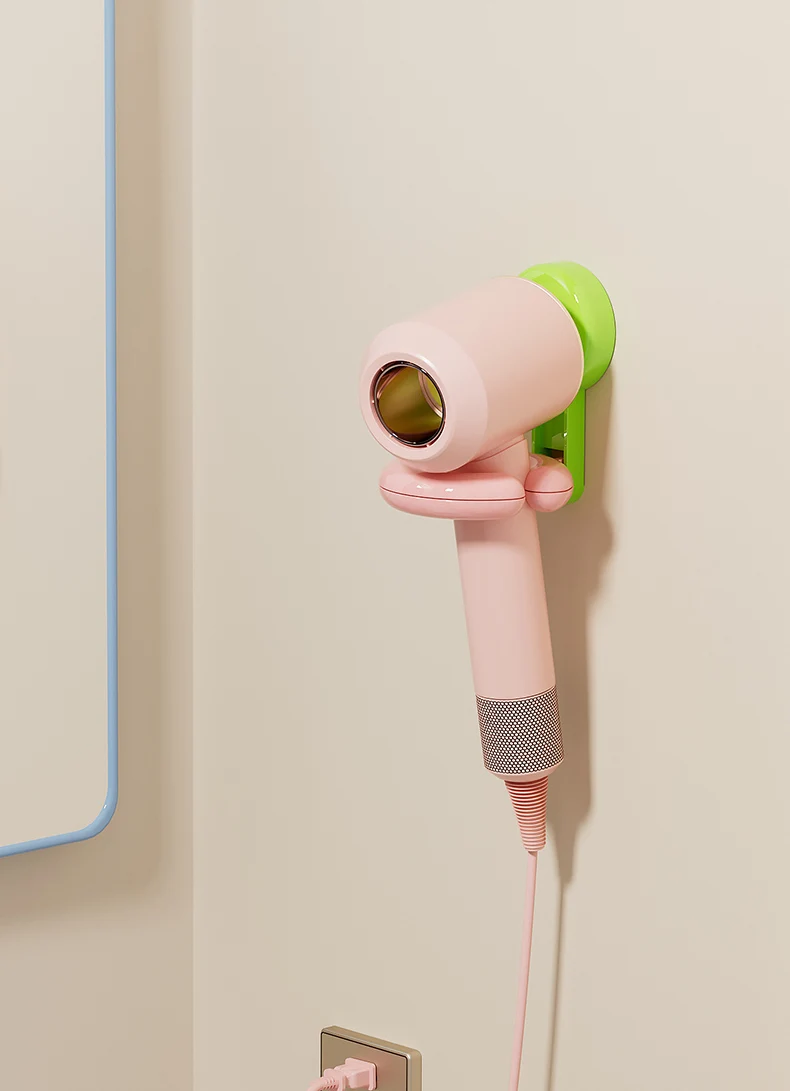 UFORU Wall-mounted Hair Dryer Shelf Household Bathroom Punch-free Portable Sucker Dopamine Organizer
