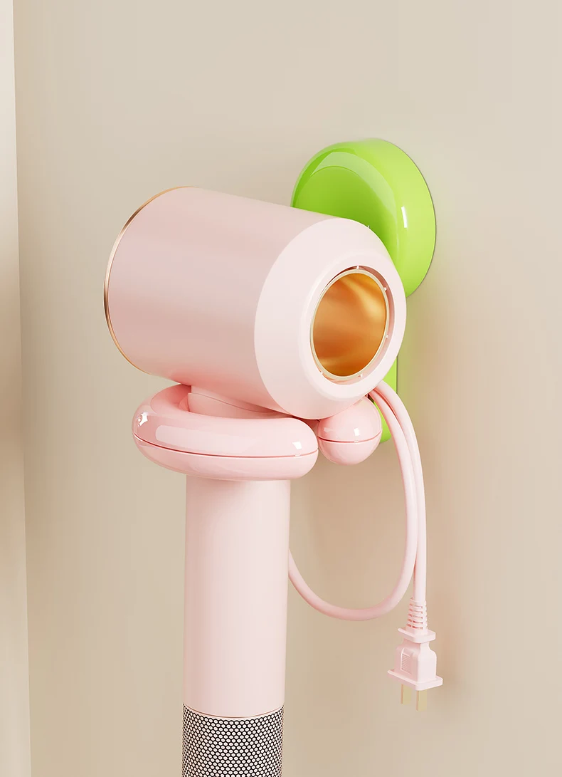 UFORU Wall-mounted Hair Dryer Shelf Household Bathroom Punch-free Portable Sucker Dopamine Organizer