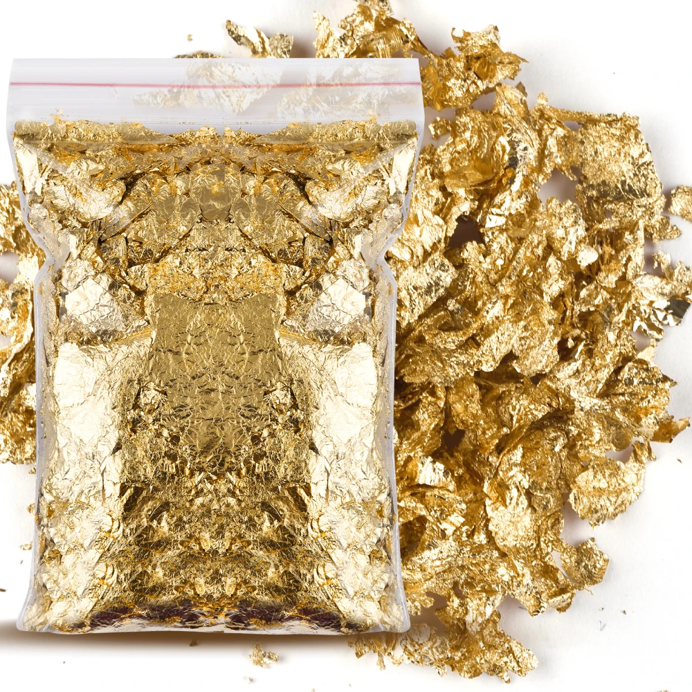 1/2/3/5/10g Imitation Gold Sliver Copper Foil Sequins Glitter Craft Leaf Flake Sheet Shiny Foil Paper Gilding DIY Nail Art Decor