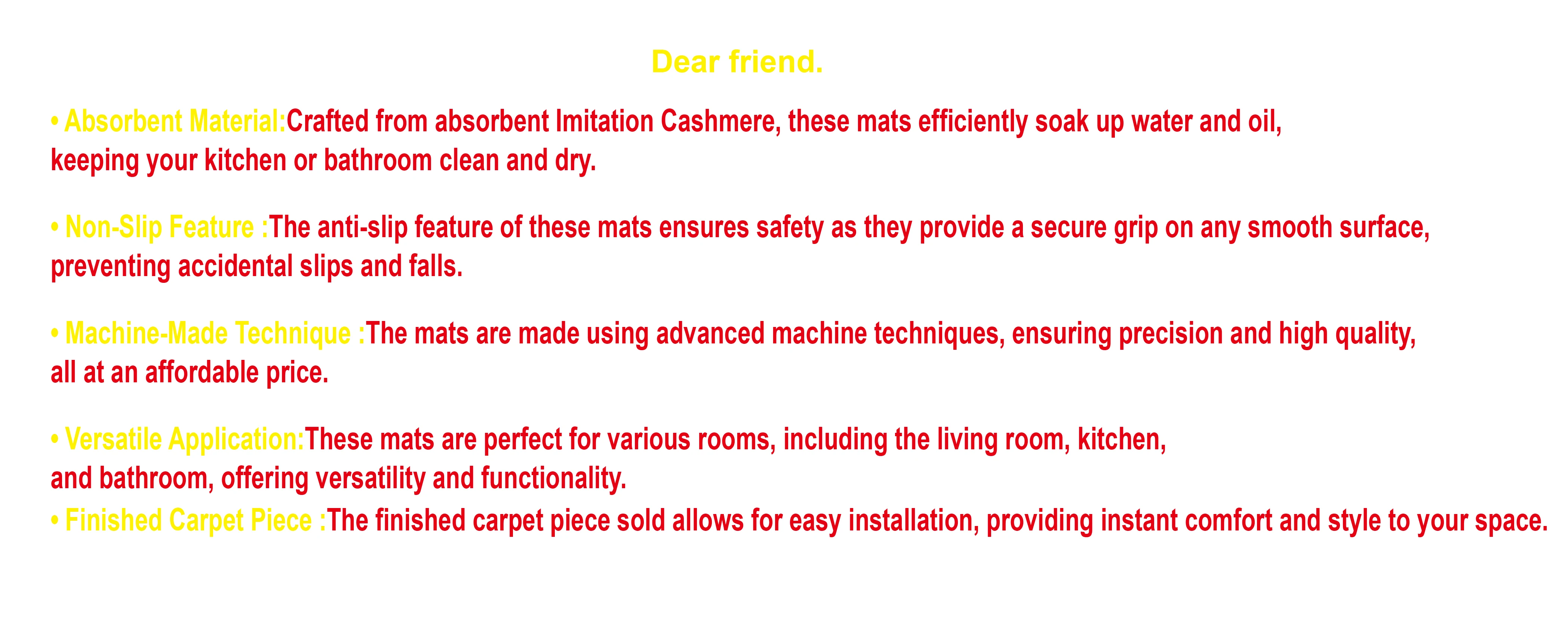 VIKAMA Faux Cashmere Carpet Bedroom Soft And Comfortable Floor Mats Children's Room Non-Slip Foot Mats Home Decoration