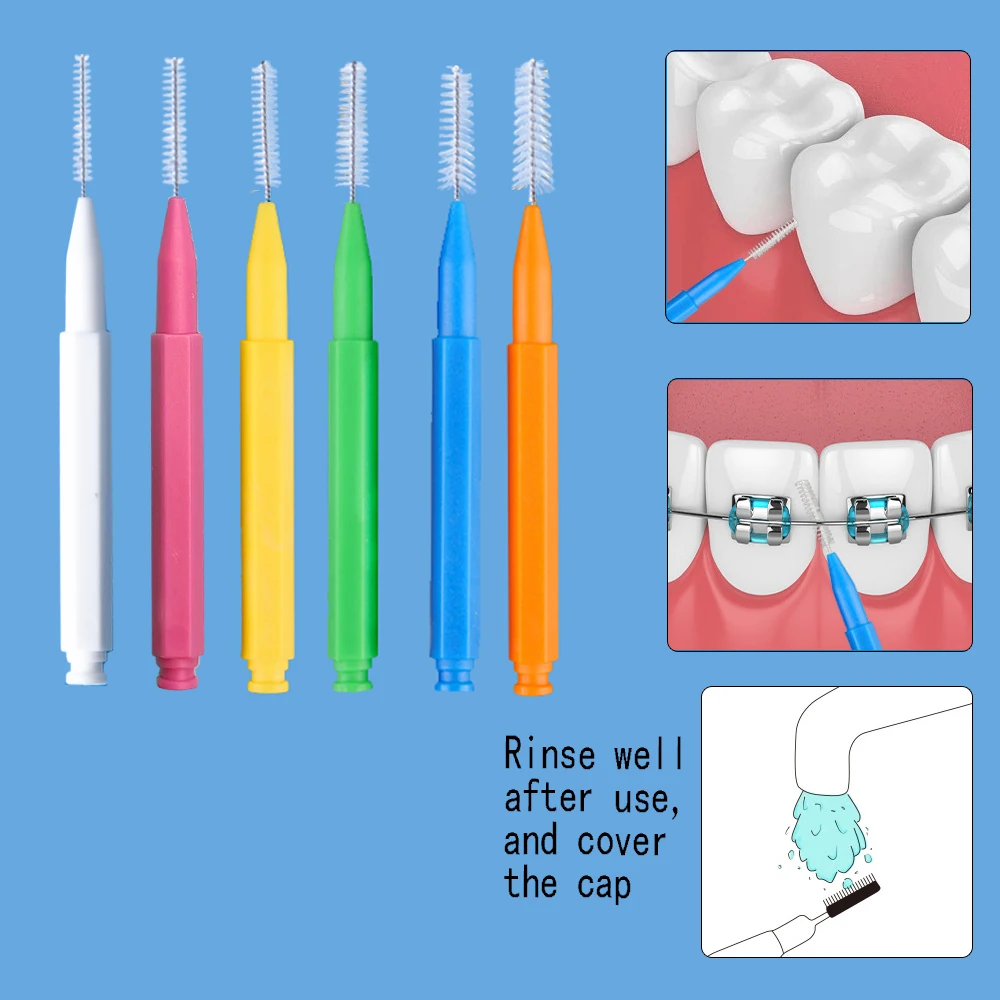 30 interdental brushes straight adult cleaning interdental brushes cleaning braces orthodontic braces gaps between teeth brushes