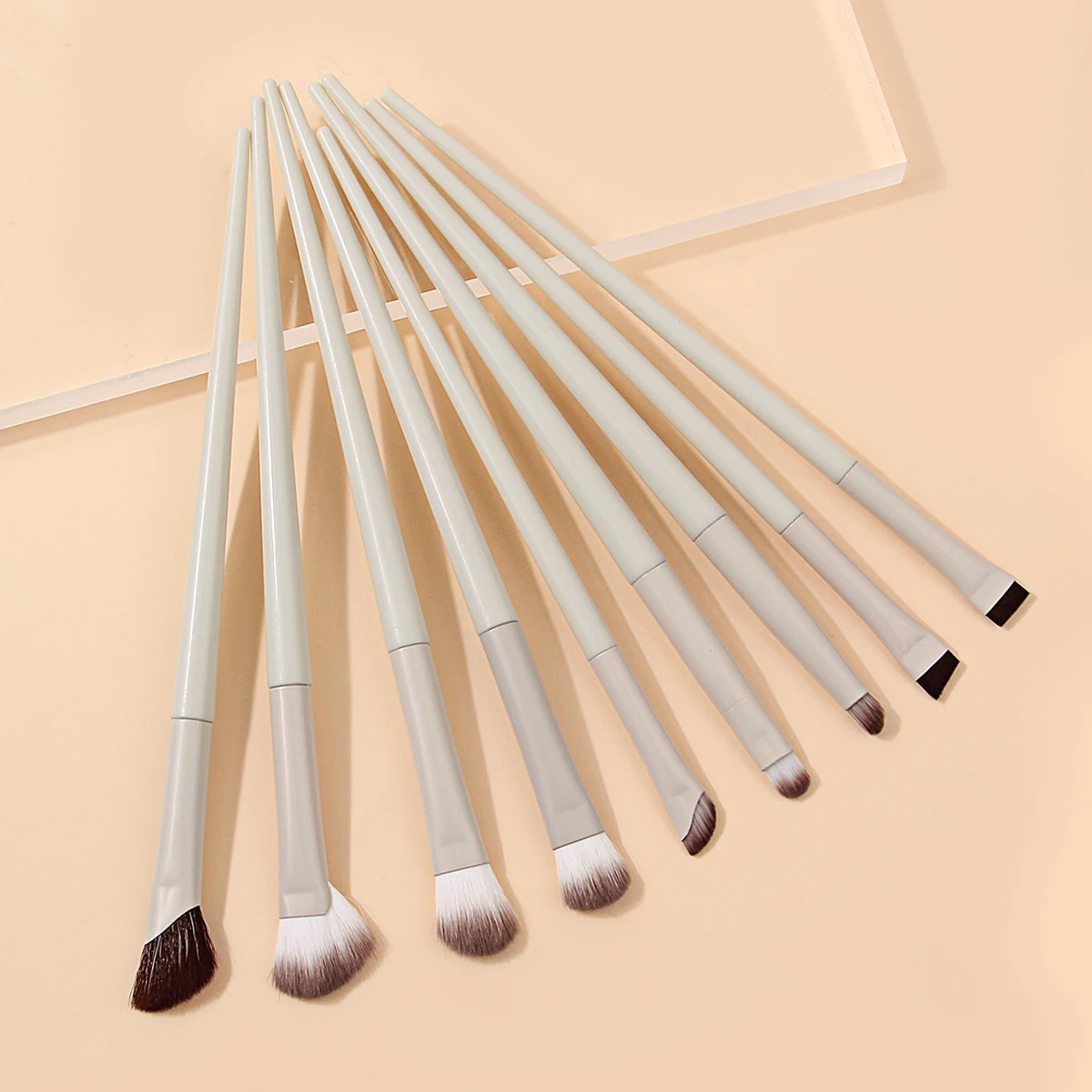 5/9/10pc Professional Eye Makeup Brush Set, Ultra-Thin Blade Eyeliner Brush, Nose Shadow Highlight Brush, Eye Smudge Brush Set