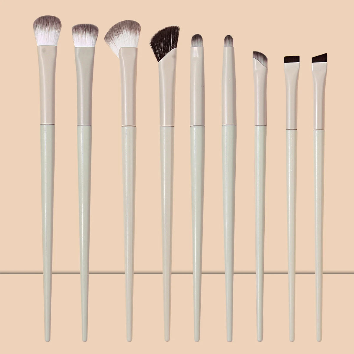 5/9/10pc Professional Eye Makeup Brush Set, Ultra-Thin Blade Eyeliner Brush, Nose Shadow Highlight Brush, Eye Smudge Brush Set