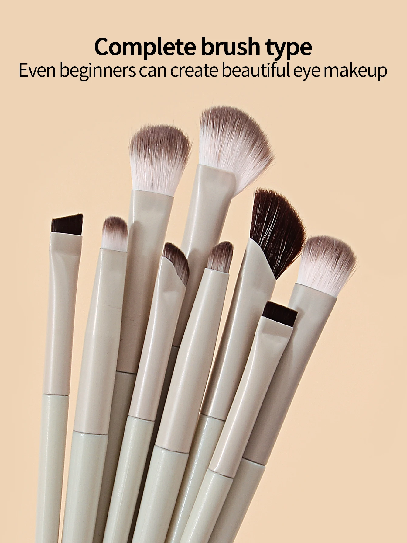 5/9/10pc Professional Eye Makeup Brush Set, Ultra-Thin Blade Eyeliner Brush, Nose Shadow Highlight Brush, Eye Smudge Brush Set