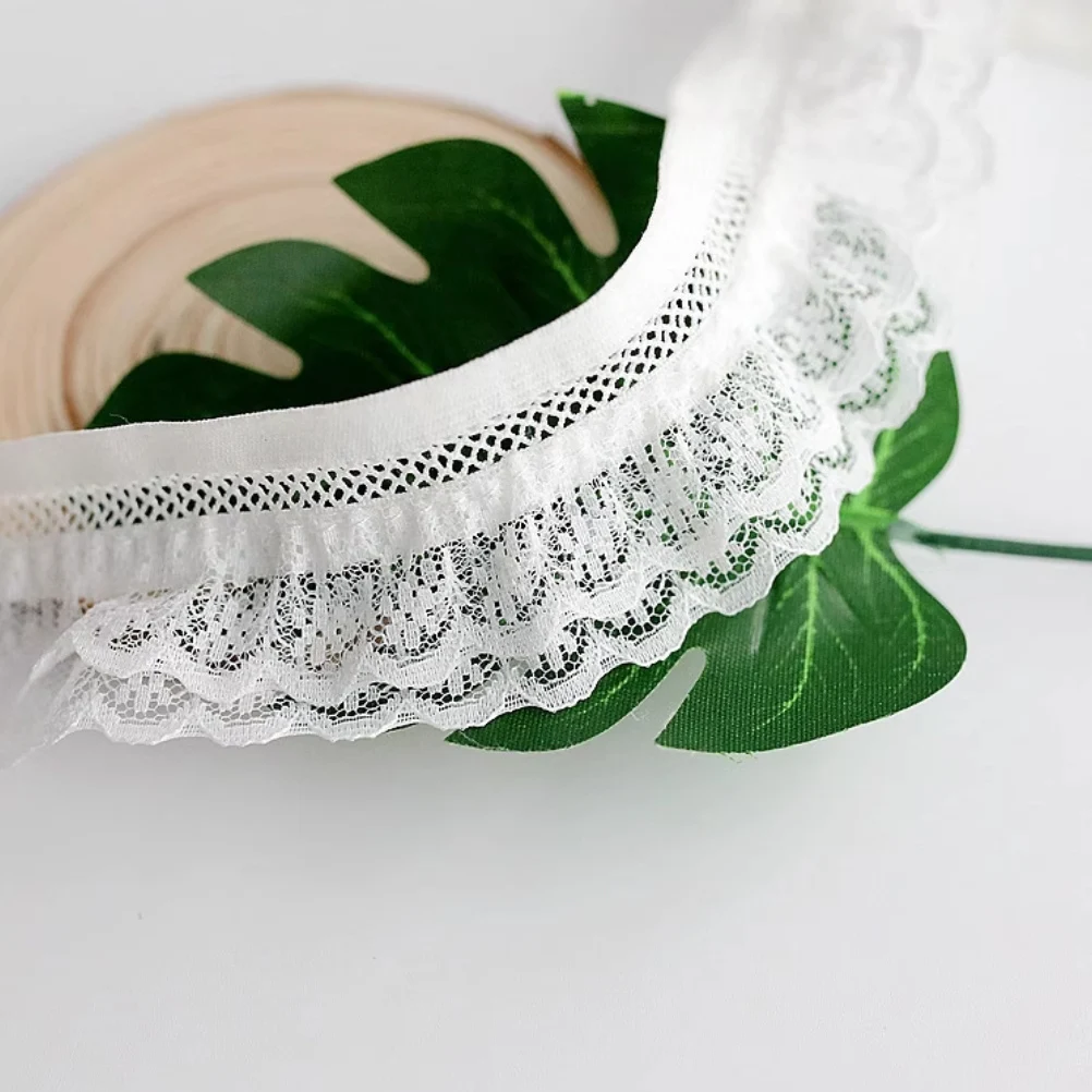1 Yard White Black Elastic Lace Fabric Handmade DIY Accessories Party Wedding Decoration 4cm Wide