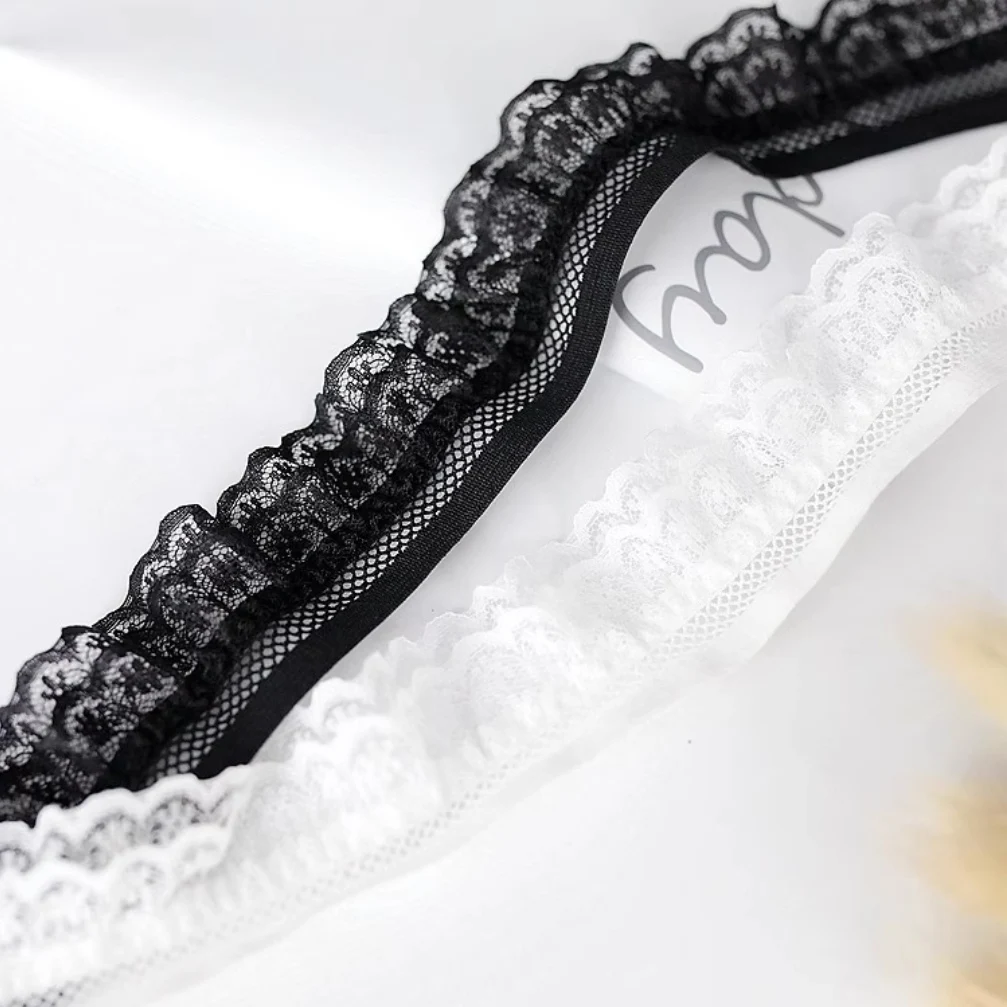 1 Yard White Black Elastic Lace Fabric Handmade DIY Accessories Party Wedding Decoration 4cm Wide