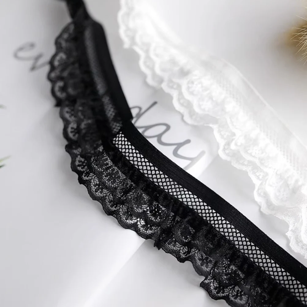 1 Yard White Black Elastic Lace Fabric Handmade DIY Accessories Party Wedding Decoration 4cm Wide