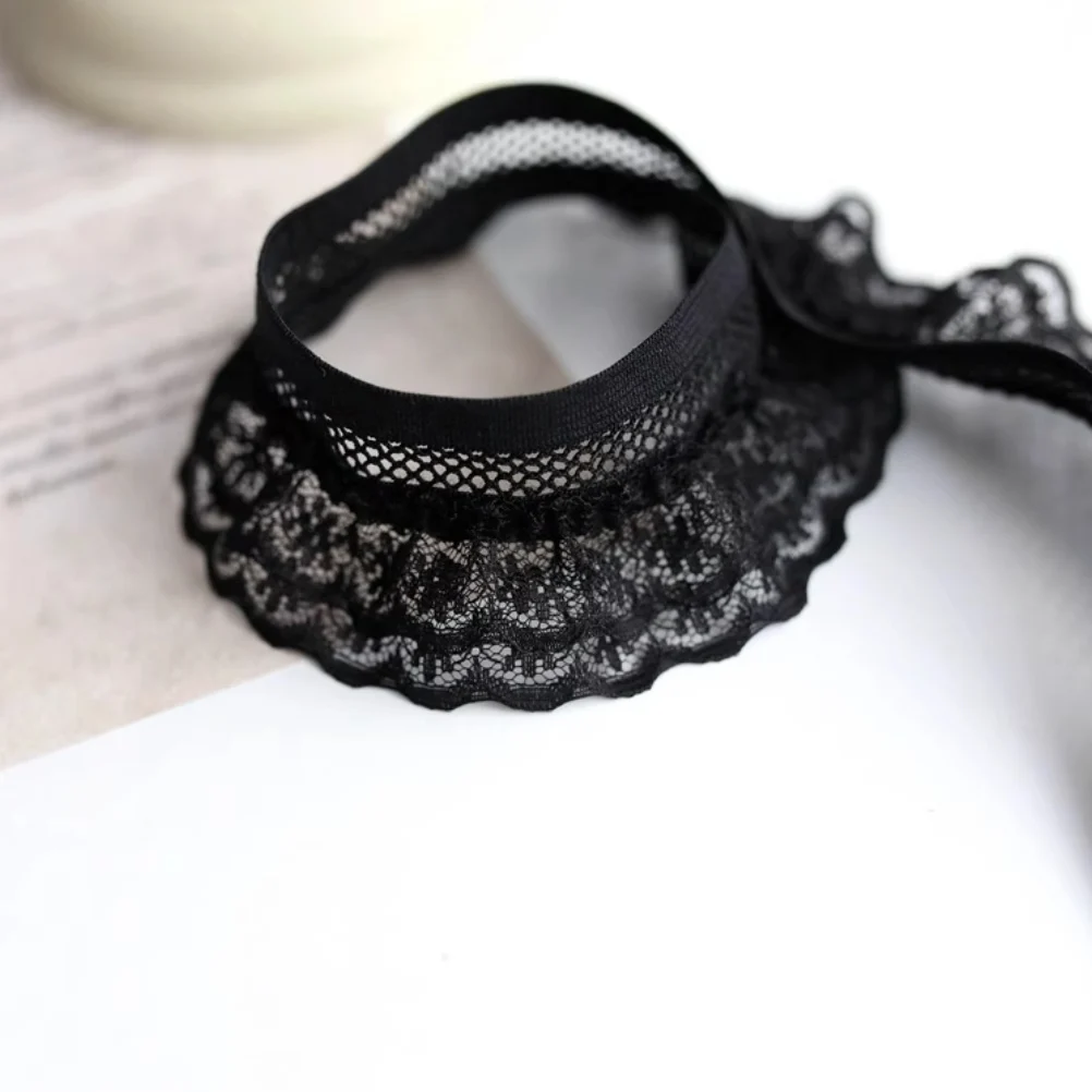 1 Yard White Black Elastic Lace Fabric Handmade DIY Accessories Party Wedding Decoration 4cm Wide