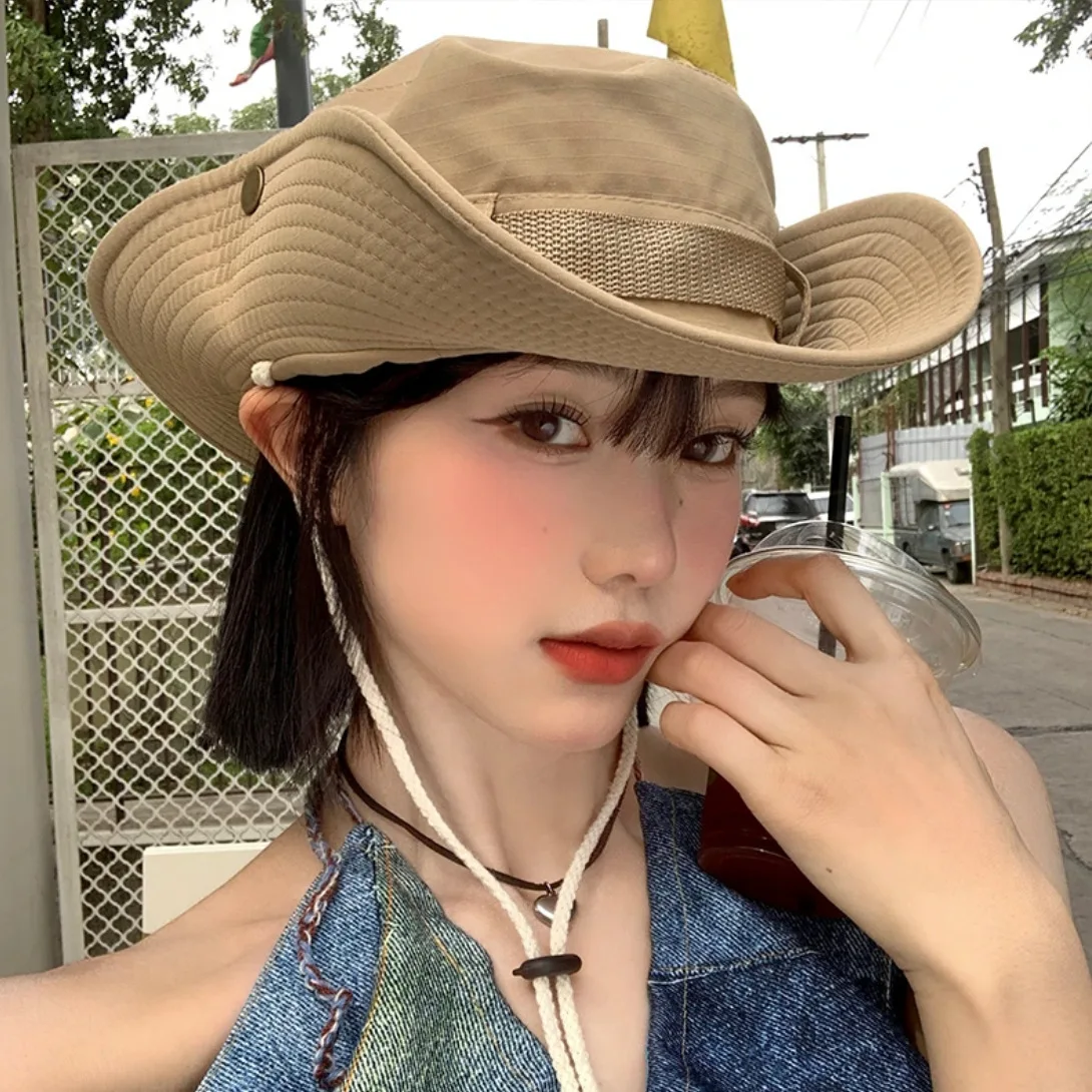 Unisex Sun Hat for Outdoor Fishing Hiking Hunting UV Protection Breathable Foldable Adjustable Chin Strap Wide Brim Boonie Hat