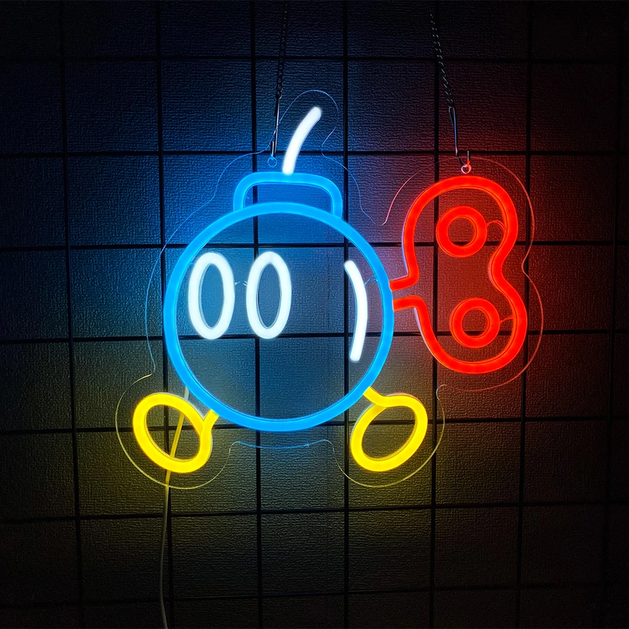 Neon Sign Anime Rick LED Neon Lights for Wall Decor,Bomb LED Sign Anime Decor for Man Cave, Bedroom, Game Room, Pickle Party