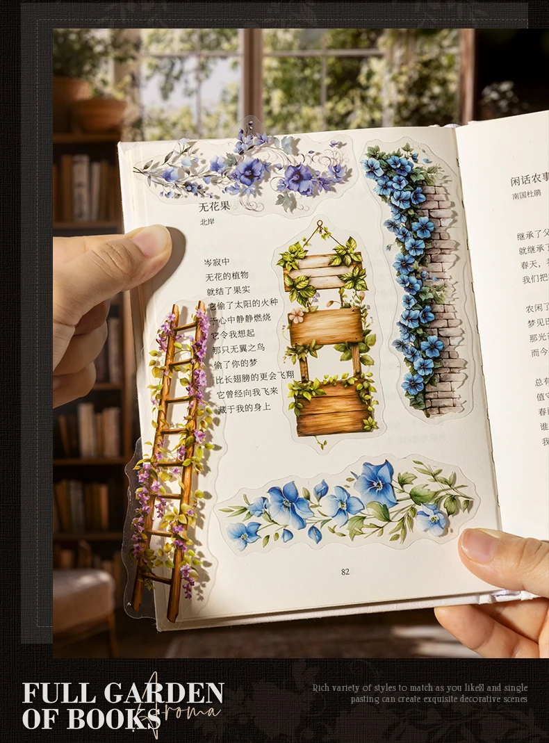 JIANQI 20 pcs Vintage Long strip Stickers pack Decorative Scrapbooking Diary Album hand made junk journal supplies