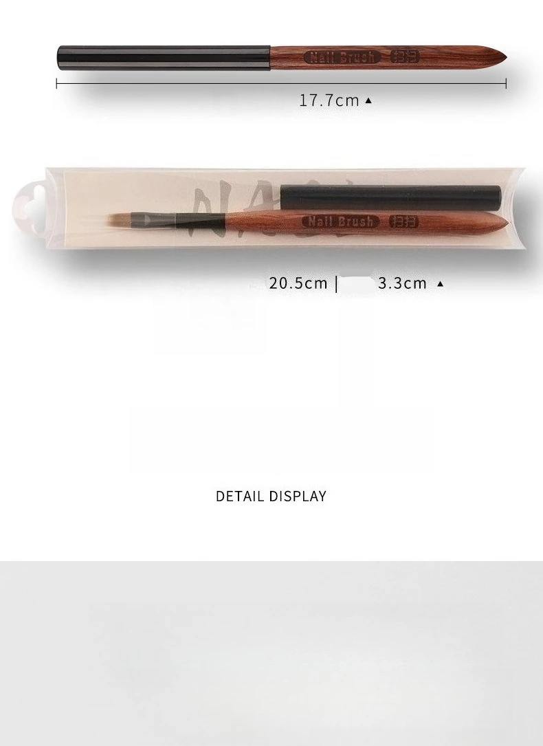 Wooden Gradient Nail Art Brush Acrylic Nail Ombre Pen DIY UV Gel Brushes Drawing Flowers Nails Brush Manicure Tools for Salon