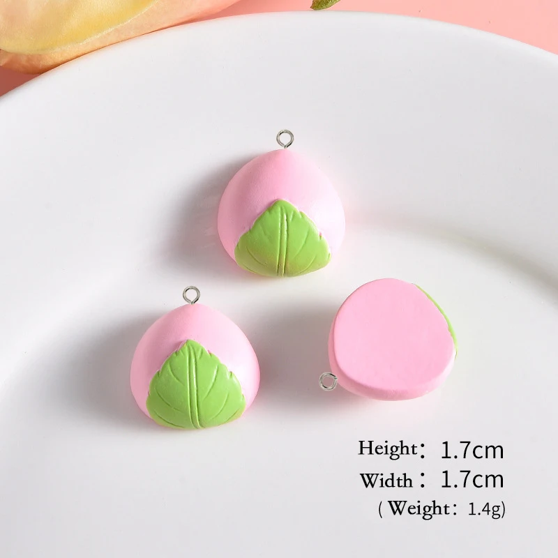 10Pcs Cute Pink Flowers Cake Donut Series Resin Charms Cherry Blossom Earring Keychain Pendants for Jewelry Making DIY Accessory