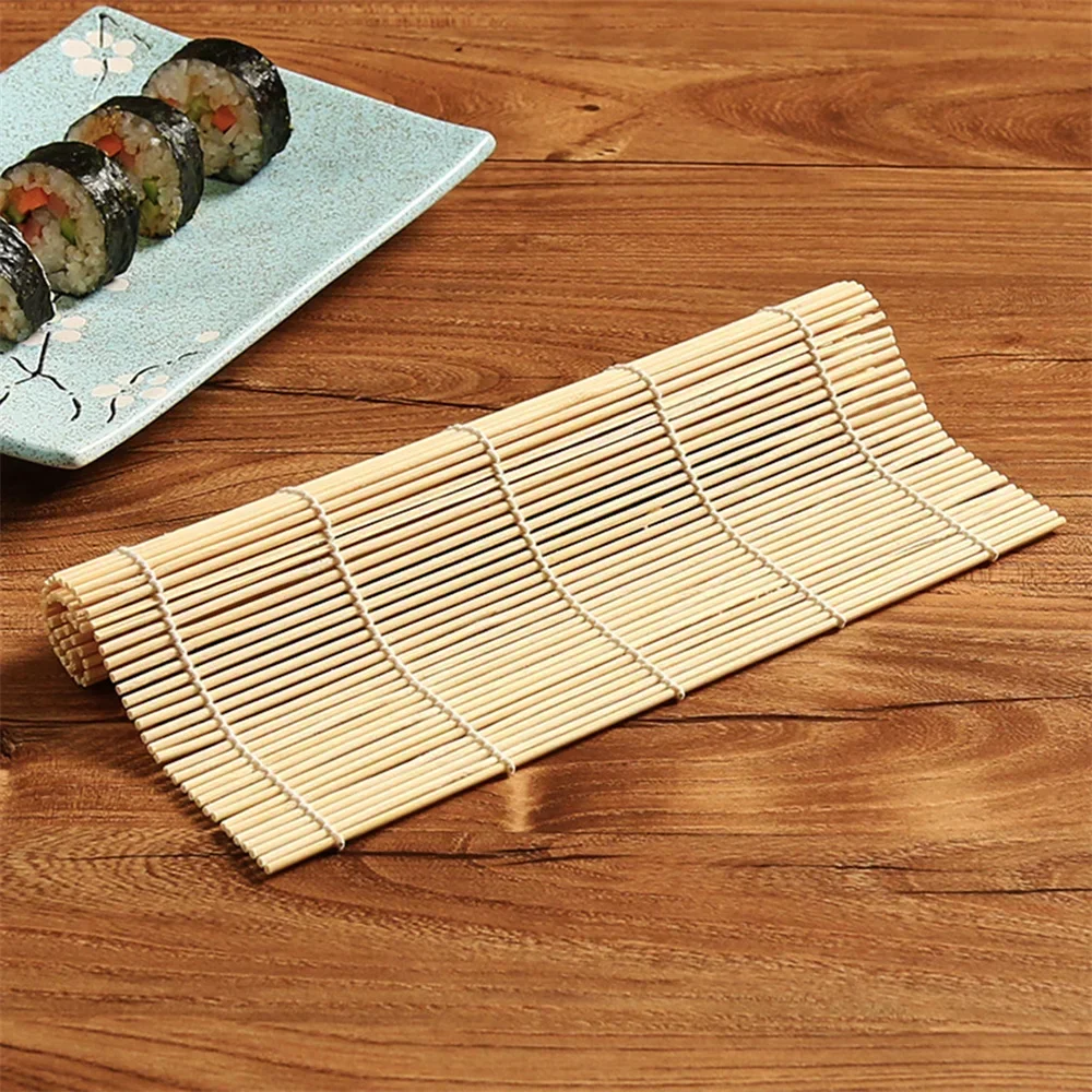 Exquisite Bamboo Sushi Mat with White Finish Seaweed Rice Roll Curling Non Stick Japanese Style Kitchen Essential Sushi Making