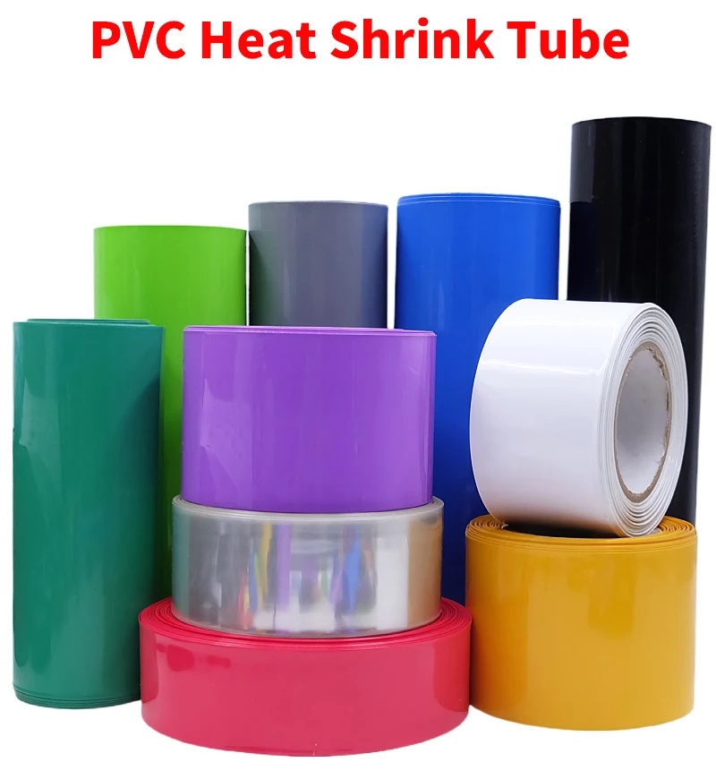 18650 Lithium Battery Heat Shrink Tube Width 17mm ~ 300mm Li-ion Wrap Cover Skin PVC Shrinkable Film Sleeves Insulation Sheath
