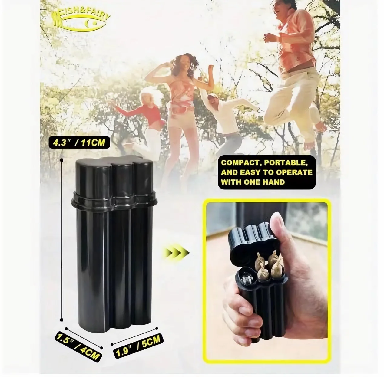4-Hole King Size Cigarette Case with Bic Lighter Compartment 4 Cigarette Slots & Moisture-Proof Design Portable Lighter Storag