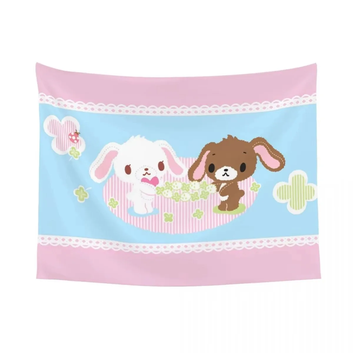 MINISO Cartoon Kawaii Sugarbunnies Anime Printed Tapestry Hippie Decoration Bedroom Home Decoration