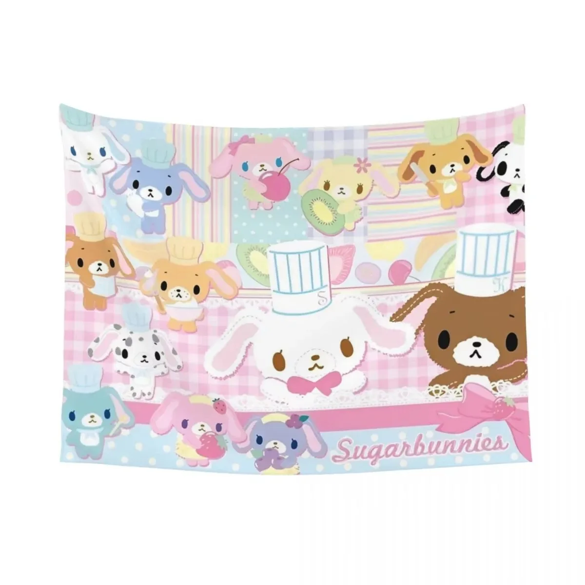 MINISO Cartoon Kawaii Sugarbunnies Anime Printed Tapestry Hippie Decoration Bedroom Home Decoration