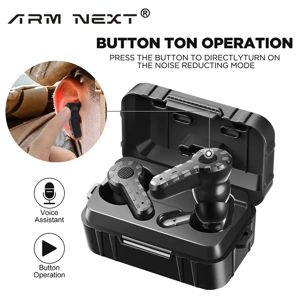 ARM NEXT Tactical Earphone Earplugs for Noise-canceling Ear Caps for Shooting Hearing Protection NRR27dB