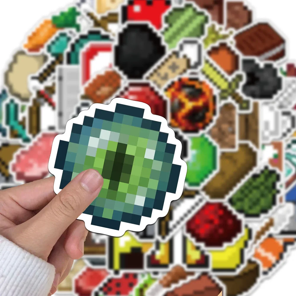 70PCS Creative Pixel Game Stickers Decorative Phone Cases Notebook Water Cups DIY Personalized Stickers