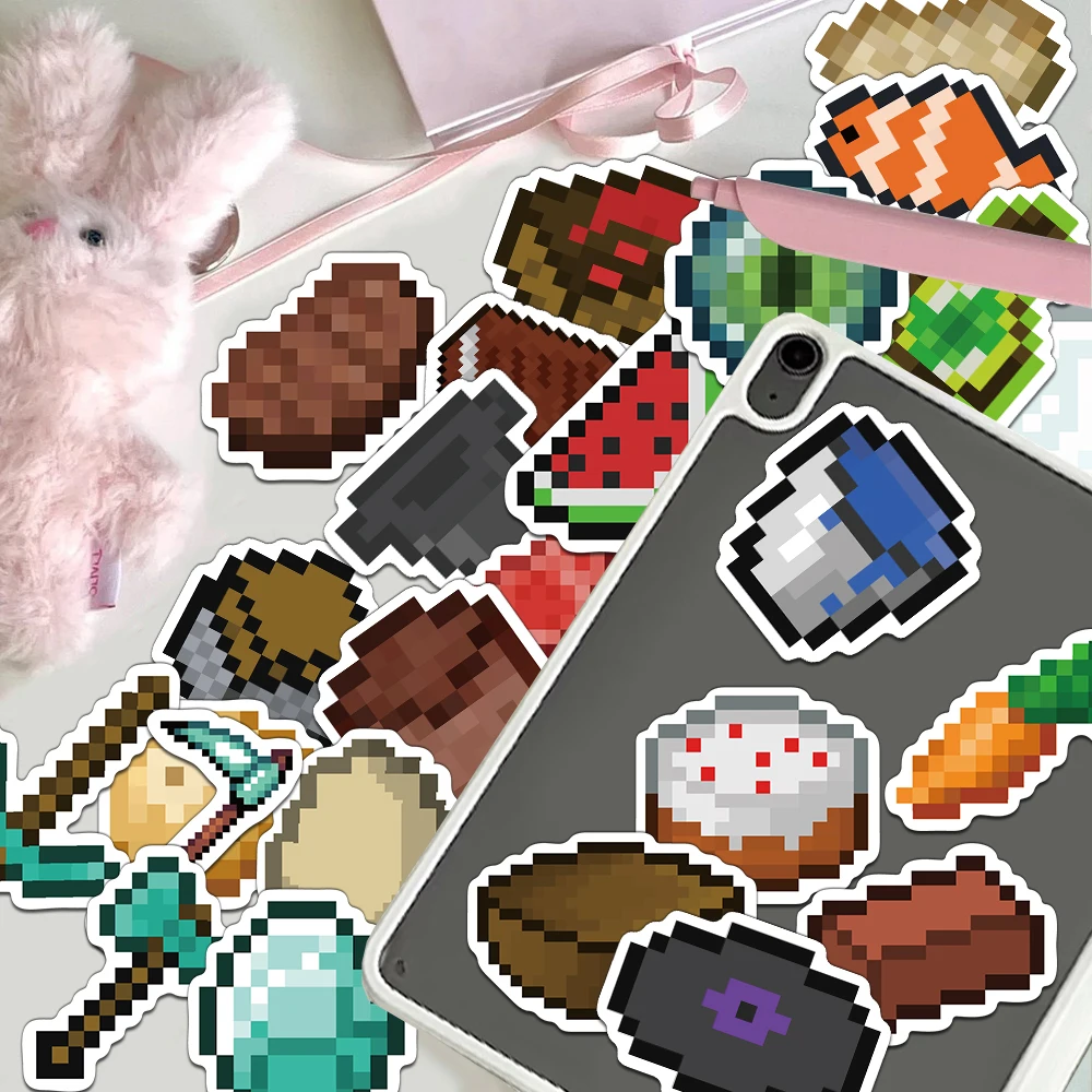 70PCS Creative Pixel Game Stickers Decorative Phone Cases Notebook Water Cups DIY Personalized Stickers