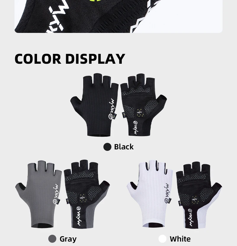 YKYWBIKE 2026 Cycling Sports Gloves PORON XRD Sponge Summer Road Bike Gloves Shock-Absorbing Bicycle MTB Half Finger Gloves