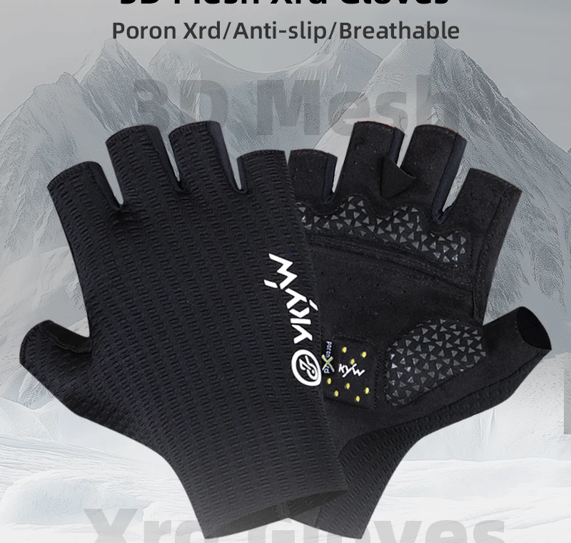 YKYWBIKE 2026 Cycling Sports Gloves PORON XRD Sponge Summer Road Bike Gloves Shock-Absorbing Bicycle MTB Half Finger Gloves