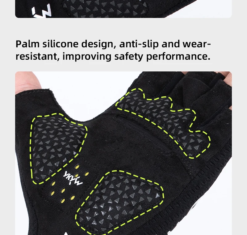 YKYWBIKE 2026 Cycling Sports Gloves PORON XRD Sponge Summer Road Bike Gloves Shock-Absorbing Bicycle MTB Half Finger Gloves