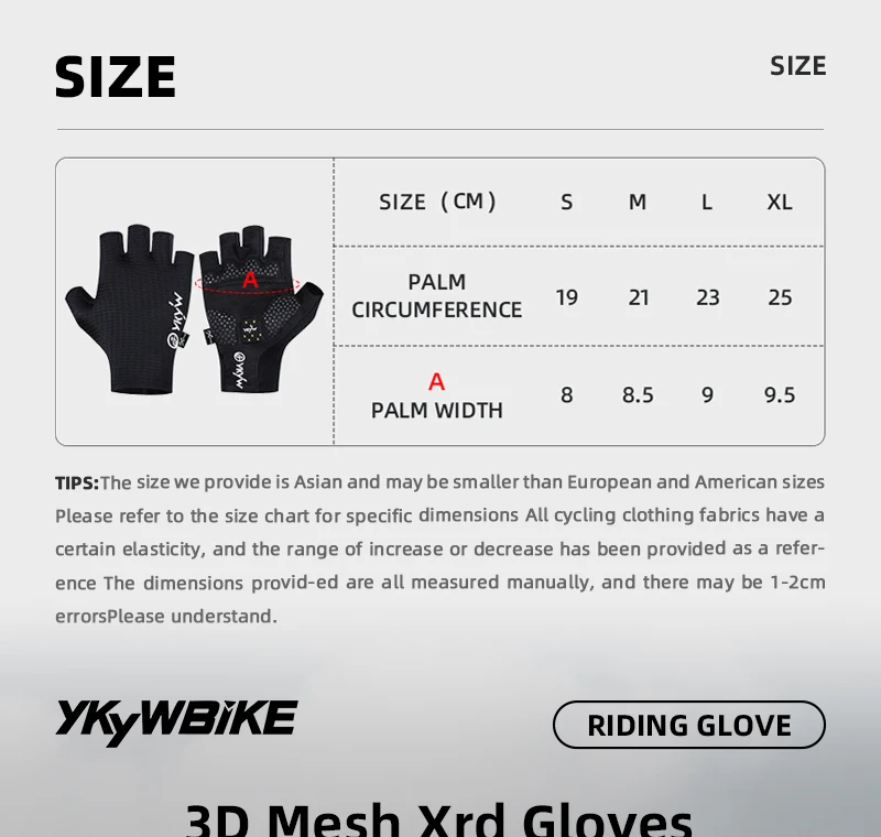 YKYWBIKE 2026 Cycling Sports Gloves PORON XRD Sponge Summer Road Bike Gloves Shock-Absorbing Bicycle MTB Half Finger Gloves