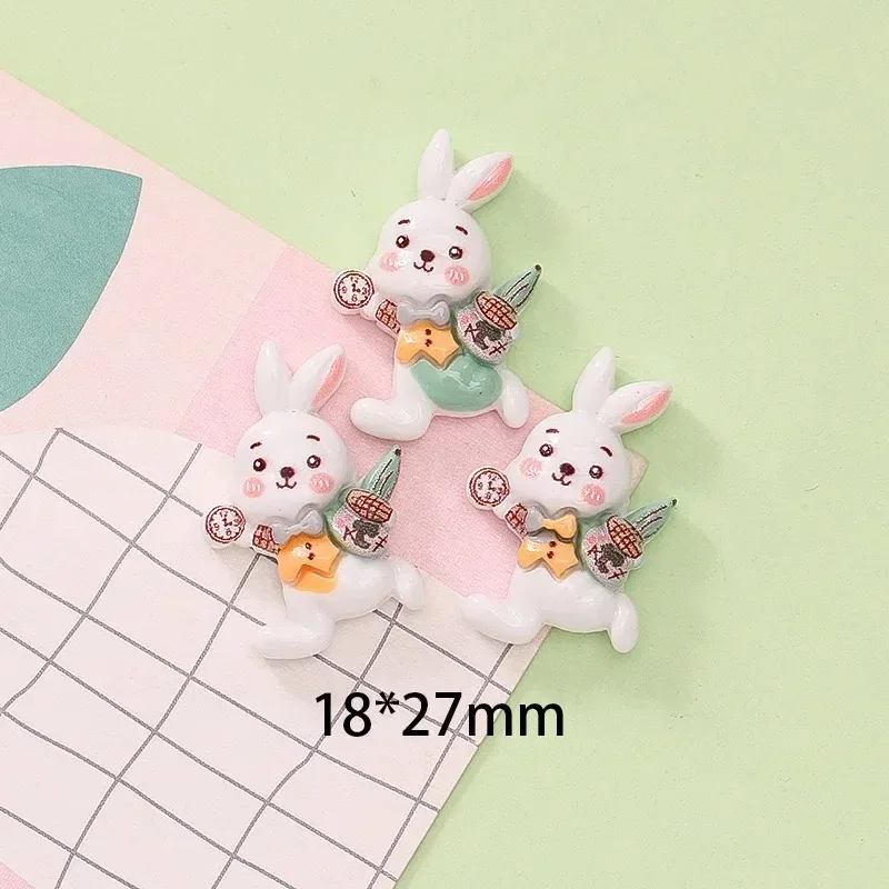 10Pcs New Cute Resin Cartoon Girl, Bunny, Teacup Mouse, Mushroom Flat back Scrapbooking DIY Jewelry Craft Decoration Accessories